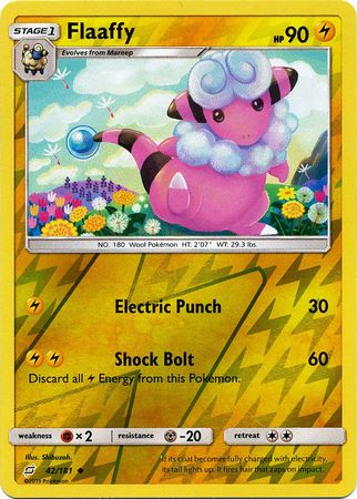 Pokemon Card Team Up 042/181 42/181 Flaaffy Reverse Holo Uncommon