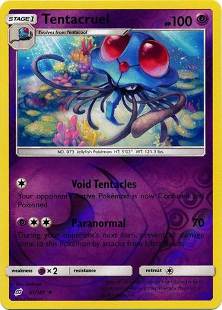 Pokemon Card Team Up 061/181 61/181 Tentacruel Reverse Holo Uncommon