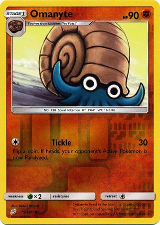 <transcy>Pokemon Card Team Up 075/181 75/181 Omanyte Reverse Holo Gelegentlich</transcy>