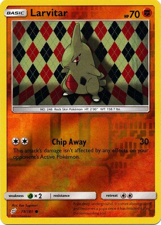 Pokemon Card Team Up 079/181 79/181 Larvitar Reverse Holo Common