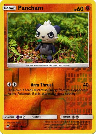 Pokemon Card Team Up 081/181 81/181 Pancham Reverse Holo Common