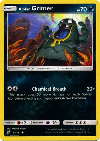 Pokemon Card Team Up 083/181 83/181 Alolan Grimer Reverse Holo Common