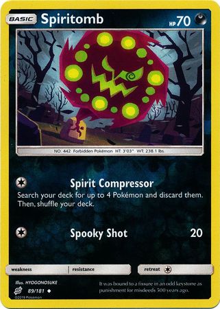 <transcy>Pokemon Card Team Up 089/181 89/181 Spiritomb Reverse Holo Gelegentlich</transcy>