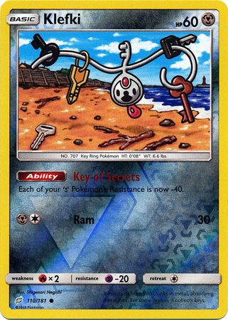 Pokemon Card Team Up 110/181 Klefki Reverse Holo Common