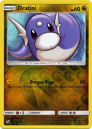 Pokemon Card Team Up 116/181 Dratini Reverse Holo Common