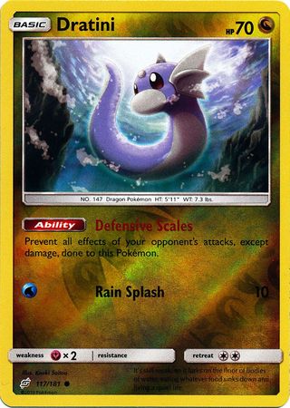 Pokemon Card Team Up 117/181 Dratini Reverse Holo Common