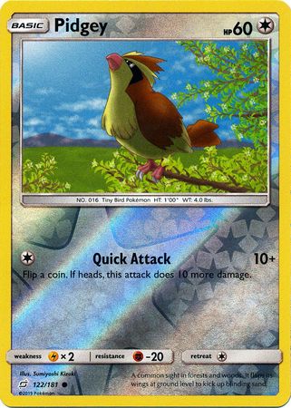 Pokemon Card Team Up 122/181 Pidgey Reverse Holo Common