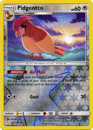 Pokemon Card Team Up 123/181 Pidgeotto Reverse Holo Common