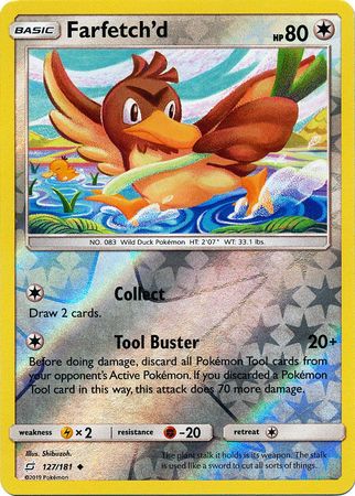 Pokemon Card Team Up 127/181 Farfetch'd Reverse Holo Uncommon