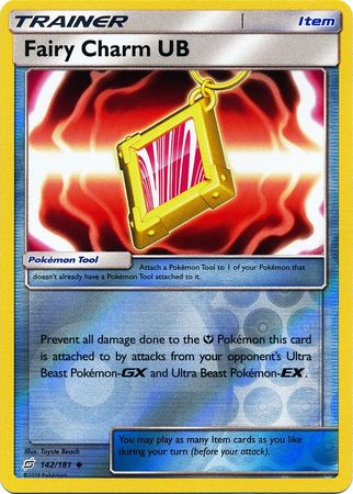 Pokemon Card Team Up 142/181 Fairy Charm UB Item Reverse Holo Uncommon