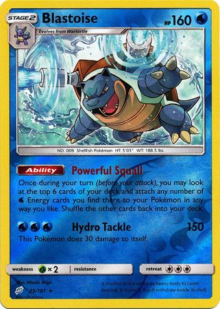 Pokemon Card Team Up 025/181 25/181 Blastoise Reverse Holo Rare