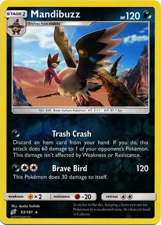 <transcy>Pokemon Card Team Up 093/181 93/181 Mandibuzz Reverse Holo Selten</transcy>