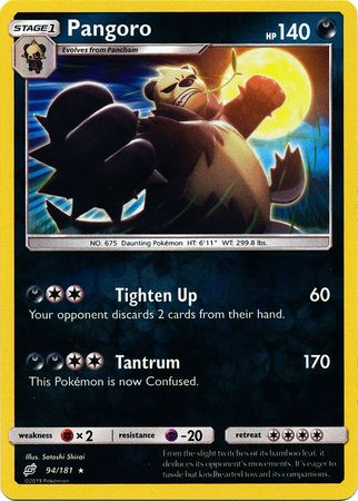 Pokemon Card Team Up 094/181 94/181 Pangoro Reverse Holo Rare