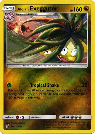 Pokemon Card Team Up 114/181 Alolan Exeggutor Reverse Holo Rare