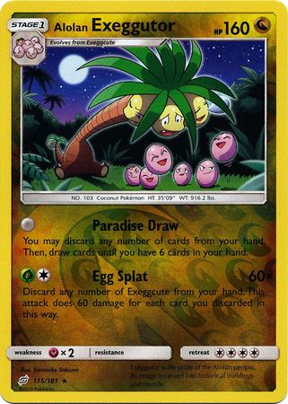 Pokemon Card Team Up 115/181 Alolan Exeggutor Reverse Holo Rare