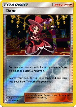 Pokemon Card Team Up 137/181 Dana Supporter Reverse Holo Uncommon