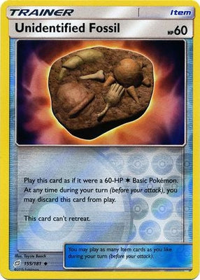 Pokemon Card Team Up 155/181 Unidentified Fossil Item Reverse Holo Uncommon
