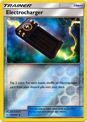 Pokemon Card Team Up 139/181 Electrocharger Item Reverse Holo Uncommon
