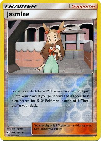 Pokemon Card Team Up 145/181 Jasmine Supporter Reverse Holo Uncommon