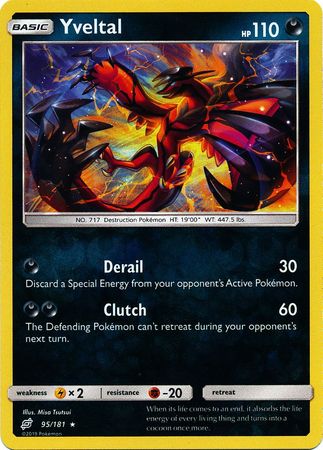 Pokemon Card Team Up 095/181 95/181 Yveltal Reverse Holo Rare