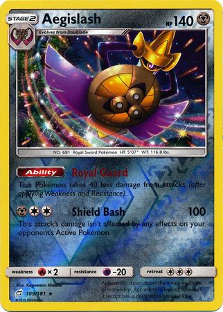 Pokemon Card Team Up 109/181 Aegislash Reverse Holo Rare