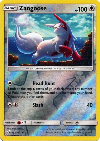 Pokemon Card Team Up 132/181 Zangoose Reverse Holo Rare