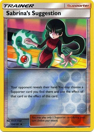 Pokemon Card Team Up 154/181 Sabrina's Suggestion Supporter Reverse Holo Uncommon