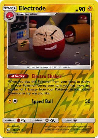 Pokemon Card Team Up 039/181 39/181 Electrode Reverse Holo Rare