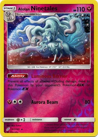 Pokemon Card Team Up 111/181 Alolan Ninetales Reverse Holo Rare