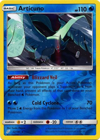 <transcy>Pokemon Card Team Up 032/181 32/181 Articuno Reverse Holo Selten</transcy>