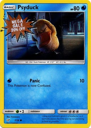 Pokemon Card Detective Pikachu 007/18 7/18 Psyduck Holo Common