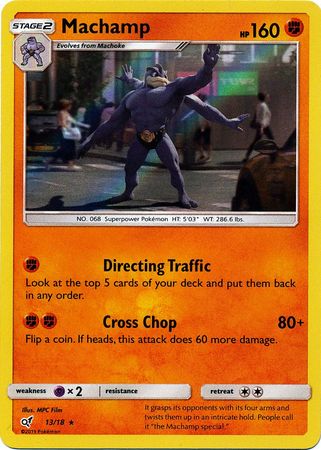 Pokemon Card Detective Pikachu 013/18 13/18 Machamp Holo Rare