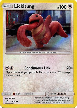 Pokemon Card Detective Pikachu 016/18 16/18 Lickitung Holo Common