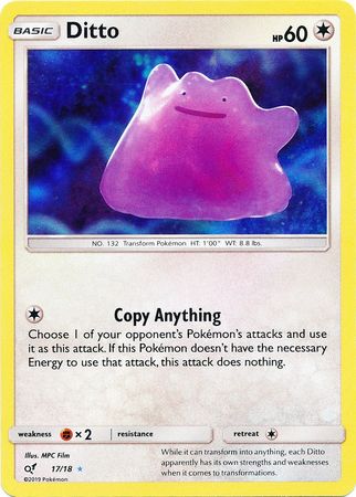 Pokemon Card Detective Pikachu 017/18 17/18 Ditto Holo Rare