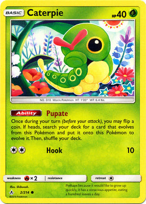 <transcy>Pokemon Card Unbroken Bonds 2/214 002/214 Caterpie Common</transcy>