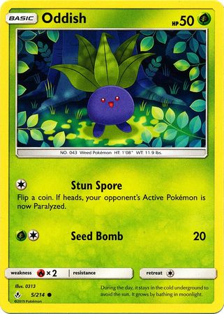 <transcy>Pokemon Card Unbroken Bonds 5/214 005/214 Oddish Common</transcy>