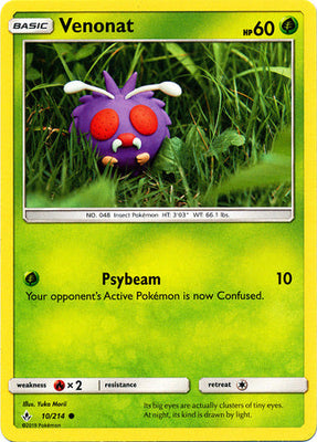Pokemon Card Unbroken Bonds 10/214 010/214 Venonat Common