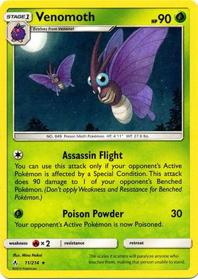 Pokemon Card Unbroken Bonds 11/214 011/214 Venomoth Rare
