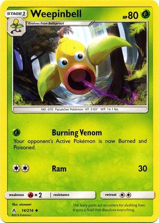 Pokemon Card Unbroken Bonds 14/214 014/214 Weepinbell Uncommon