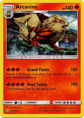 Pokemon Card Unbroken Bonds 22/214 022/214 Arcanine Holo Rare