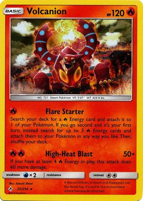 Pokemon Card Unbroken Bonds 25/214 025/214 Volcanion Holo Rare