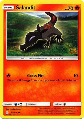 Pokemon Card Unbroken Bonds 30/214 030/214 Salandit Common