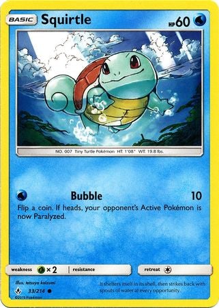 <transcy>Pokemon Card Unbroken Bonds 33/214 033/214 Squirtle Common</transcy>