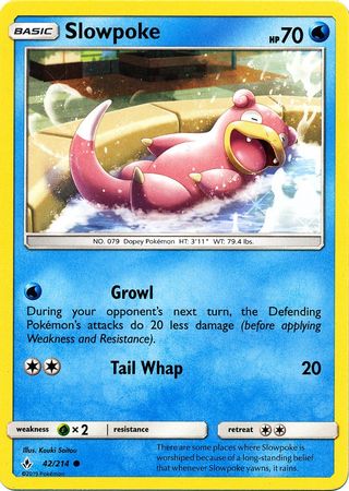 <transcy>Pokemon Card Unbroken Bonds 42/214 042/214 Slowpoke Common</transcy>