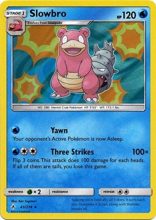 <transcy>Pokemon Card Unbroken Bonds 43/214 043/214 Slowbro Holo Selten</transcy>