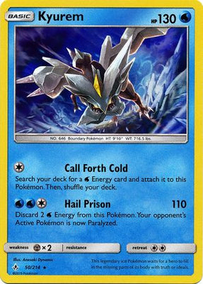 Pokemon Card Unbroken Bonds 50/214 050/214 Kyurem Holo Rare