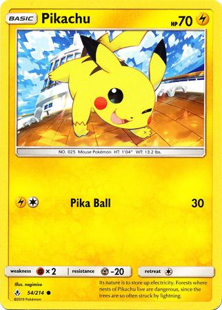 <transcy>Pokemon Card Unbroken Bonds 54/214 054/214 Pikachu Common</transcy>