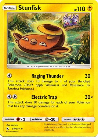 <transcy>Pokemon Card Unbroken Bonds 56/214 056/214 Stunfisk Selten</transcy>