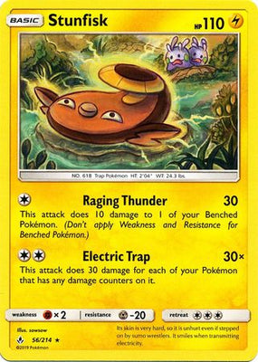 Pokemon Card Unbroken Bonds 56/214 056/214 Stunfisk Rare