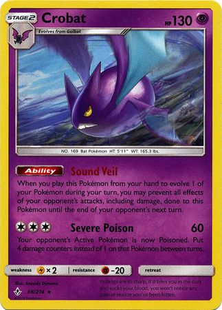 <transcy>Pokemon Card Unbroken Bonds 66/214 066/214 Crobat Holo Selten</transcy>